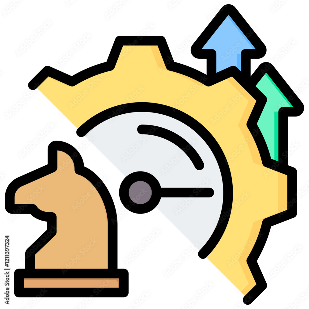 Improvement Strategies Outline Color Icon Improvement Strategies Outline Color Icon