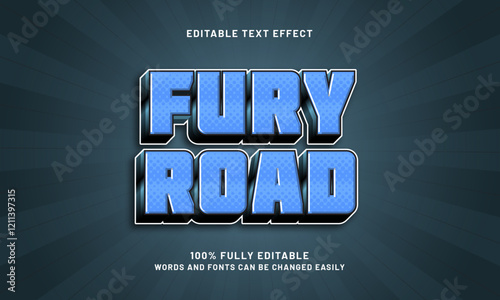 fury road editable text effect with a game and race theme