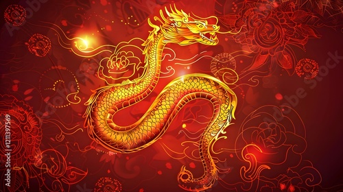Festive Year of the Snake 2025 wallpaper with ornate snake patterns and rich hues  .