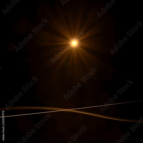 Intense volumetric lighting, jet black background.  Earth tones, browns, and beiges. Abstract light trails, motion blur, radial streaks suggest dynamic movement.  Commercial quali.jpg photo