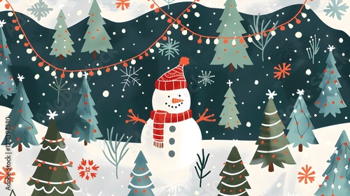 Serene winter wonderland wallpaper with shimmering snowflakes and a magical glow