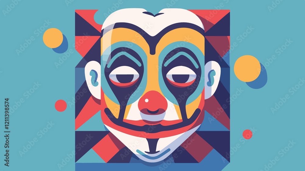 Fototapeta premium Crazy Idiot Mask Vector Illustration Design