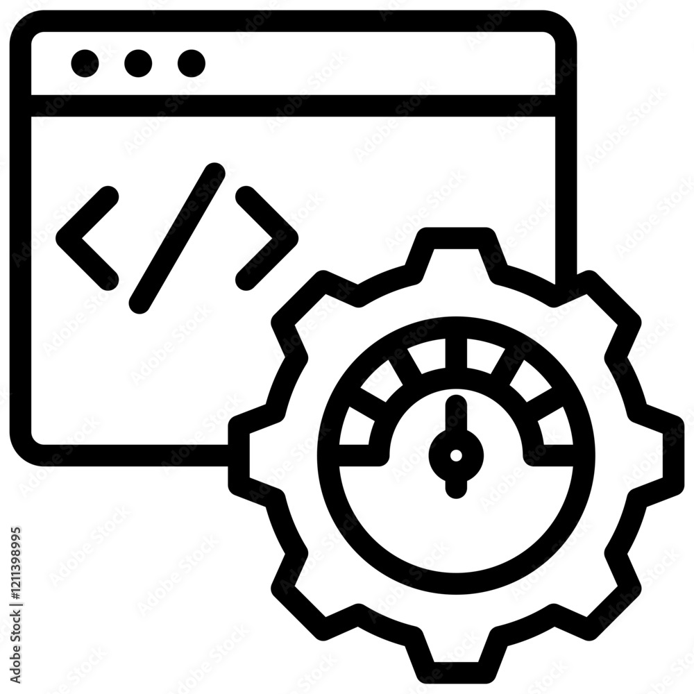 Management Software Outline Icon Management Software Outline Icon