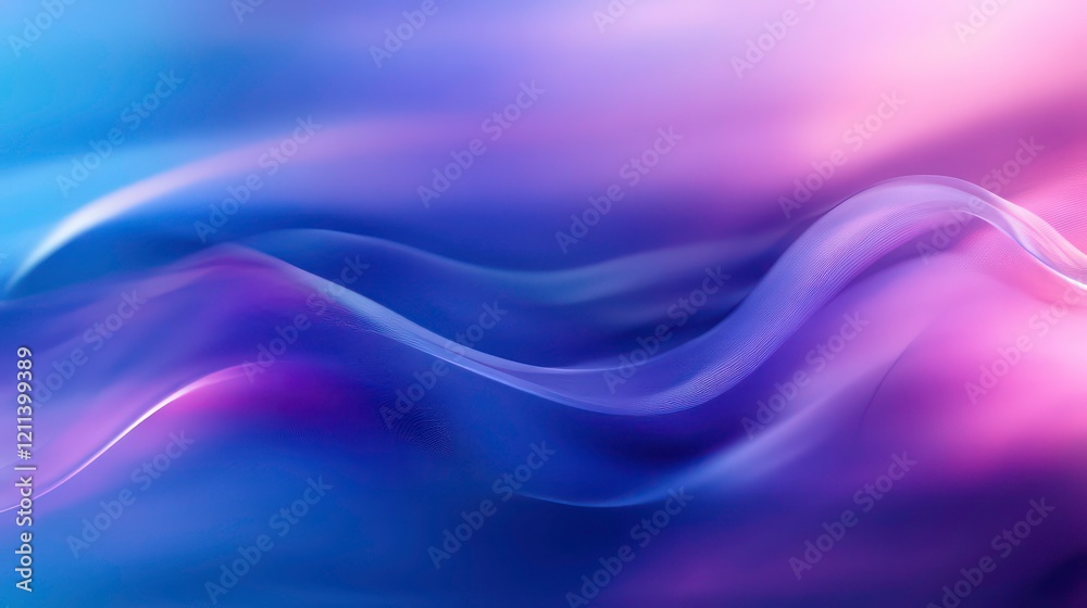 Naklejka premium Abstract background with smooth flowing blue and pink waves.