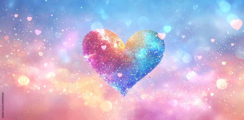 Sparkling Glitter Heart: A Pastel Dreamy Romantic Image Sparkling Glitter Heart: A Pastel Dreamy Romantic Image
