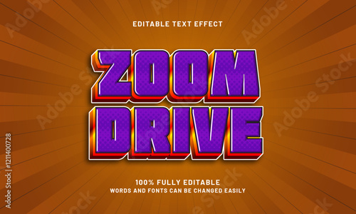 zoom drive editable text effect with a game and race theme photo