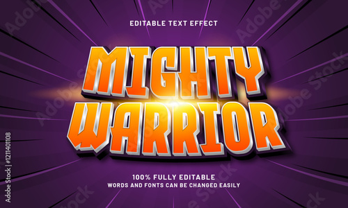 mighty warrior editable text effect with a super and power theme