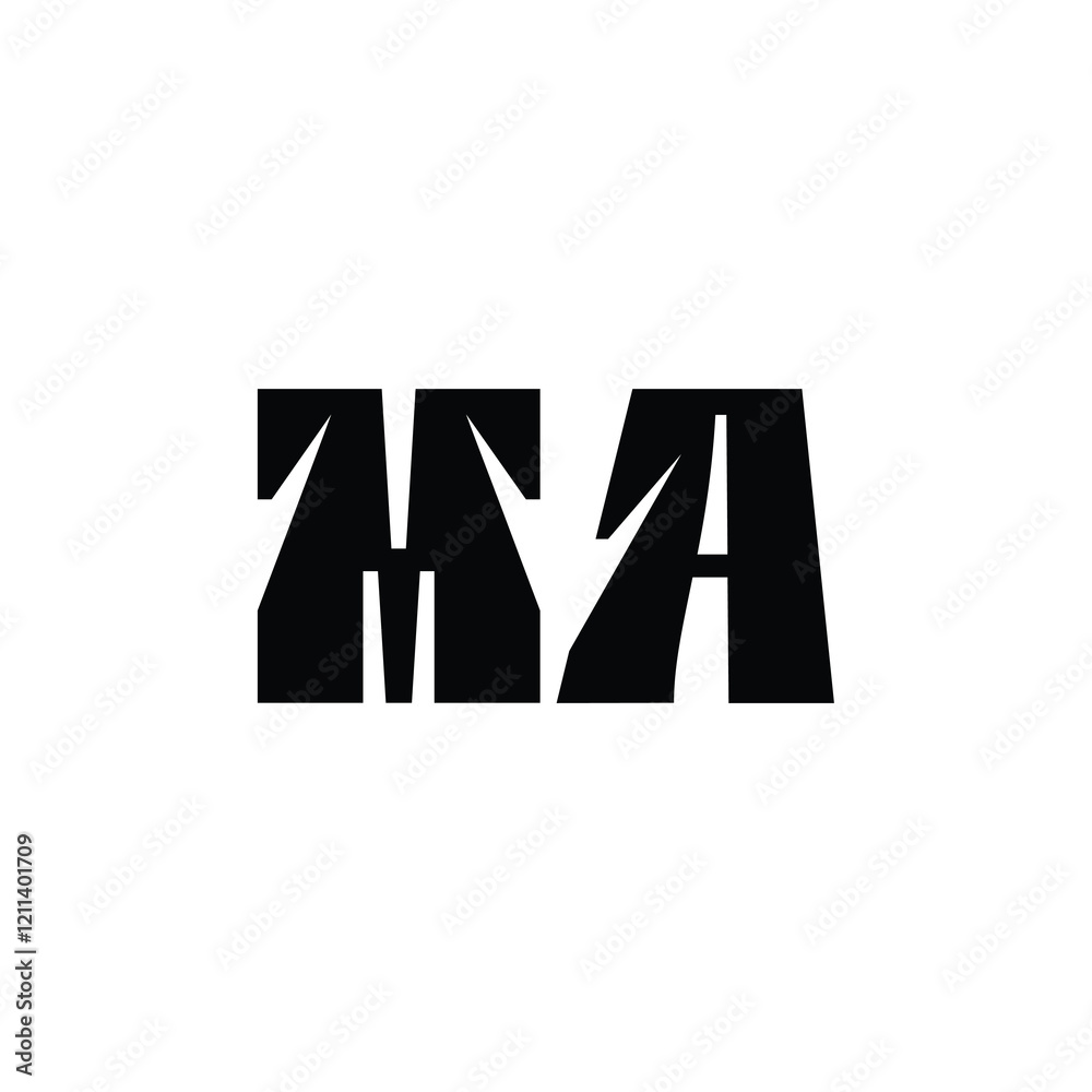 Fototapeta premium MA monogram logo design letter text name symbol monochrome logotype alphabet character simple logo