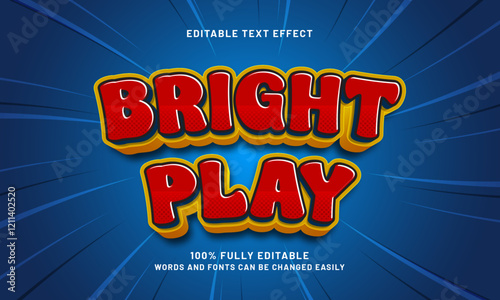 bright play editable text effect with a kids and game theme