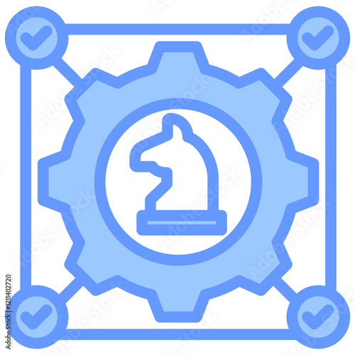 Strategic Alignment Blue Icon