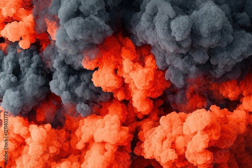 Wallpaper Mural Vivid orange and black smoke billows together, creating a dramatic and intense visual effect that captures attention. Torontodigital.ca