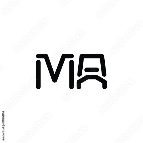 MA monogram logo design letter text name symbol monochrome logotype alphabet character simple logo