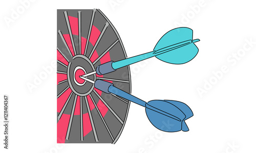 line art color of darts illustration