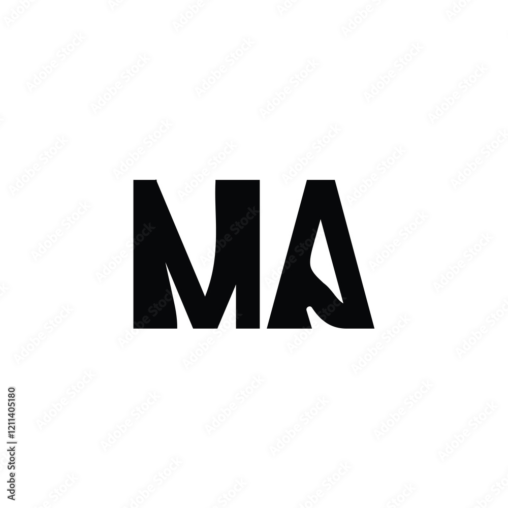 MA monogram logo design letter text name symbol monochrome logotype alphabet character simple logo