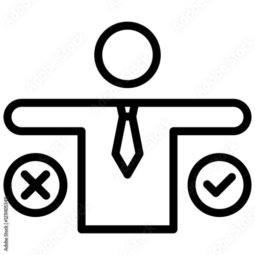 Decision Making Outline Icon