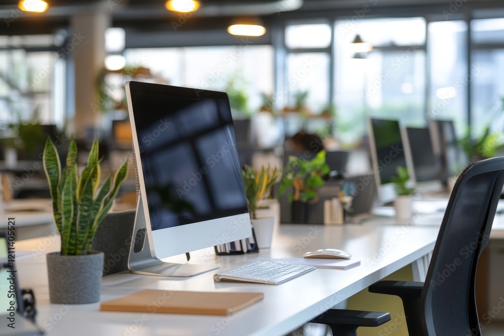 Blur background of modern office, business concept, Generative AI Blur background of modern office, business concept, Generative AI