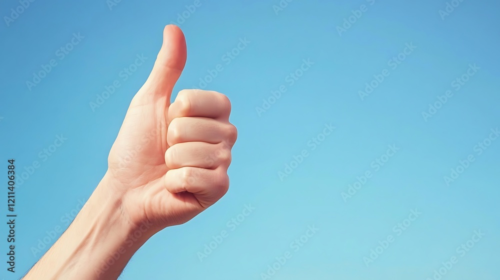 A hand giving a thumbs up in the air A hand giving a thumbs up in the air