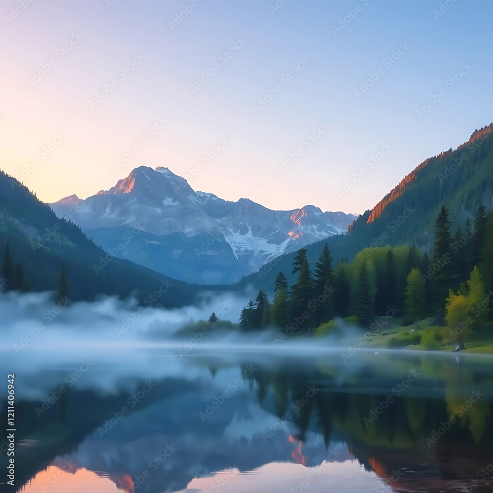 Obraz premium lake in the morning