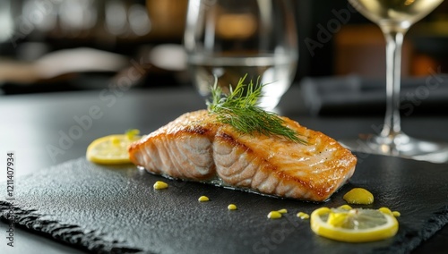 Pan-Seared Salmon Fillet with Lemon and Dill photo