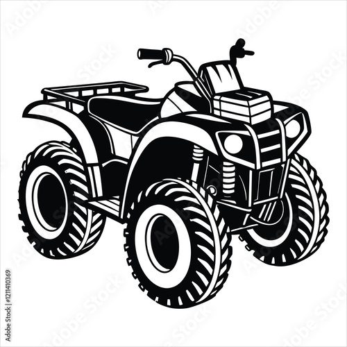 Vector ATV Bike Illustration for Quad Bike Clipart Design
