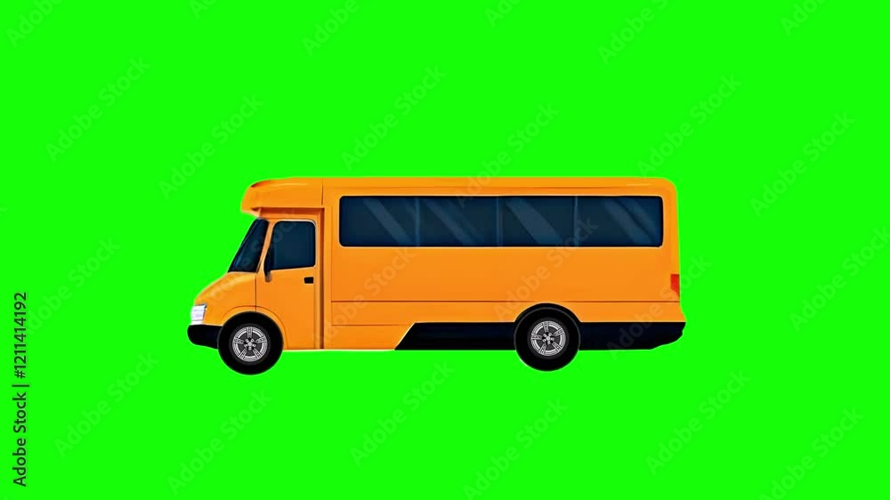 Yellow bus for cartoon, side view, animation, green screen,cartoon, footage, mockup, loop, chromakey Yellow bus for cartoon, side view, animation, green screen,cartoon, footage, mockup, loop, chromakey