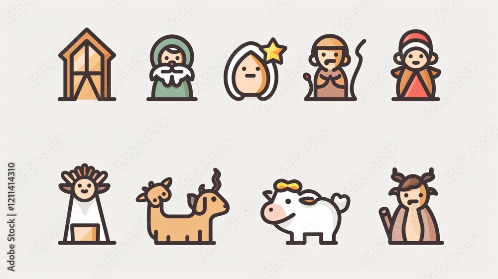Obraz premium Flat Vector Illustration of Manager Characters Icons
