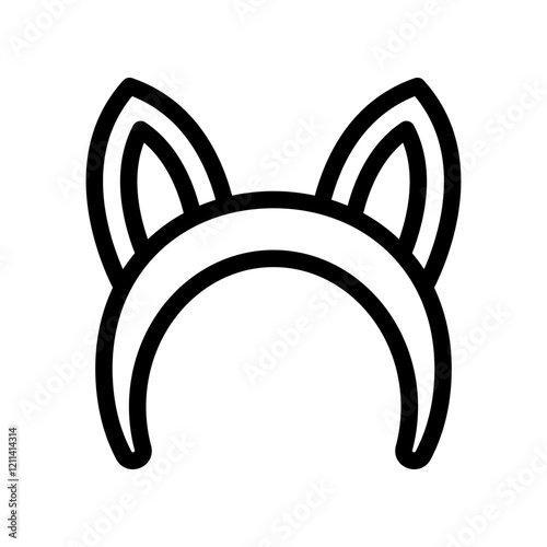 headband rabbit outline style