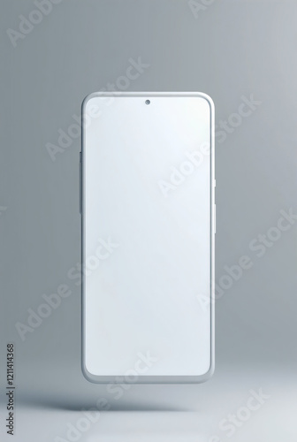 Blank smartphone screen mockup, isolated on white background, suitable for graphic design applications
