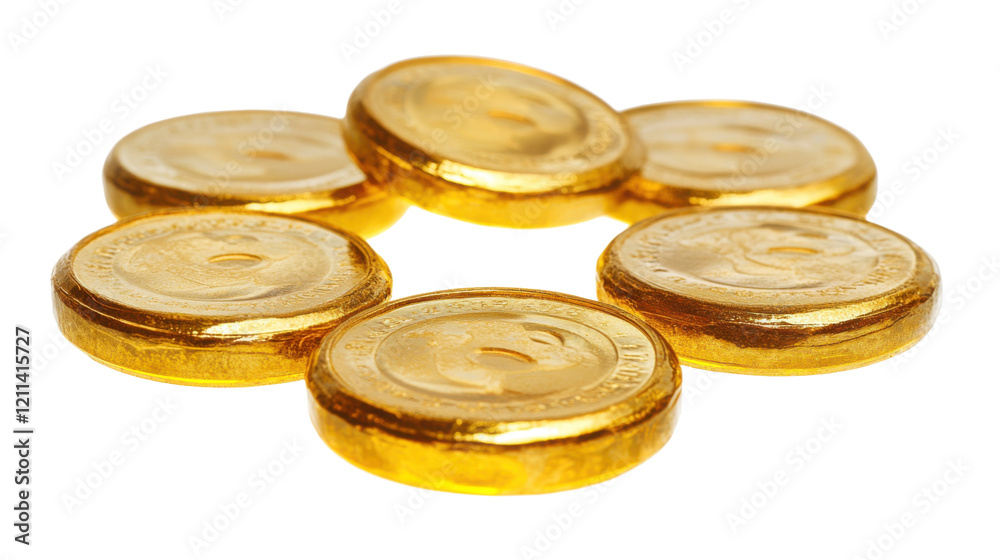 Golden coins isolated on white background Golden coins isolated on white background