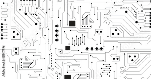 Circuit technology background with hi-tech digital data connection system and computer electronic design