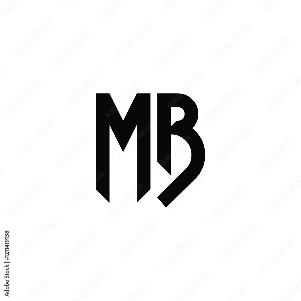 MB monogram logo design letter text name symbol monochrome logotype alphabet character simple logo