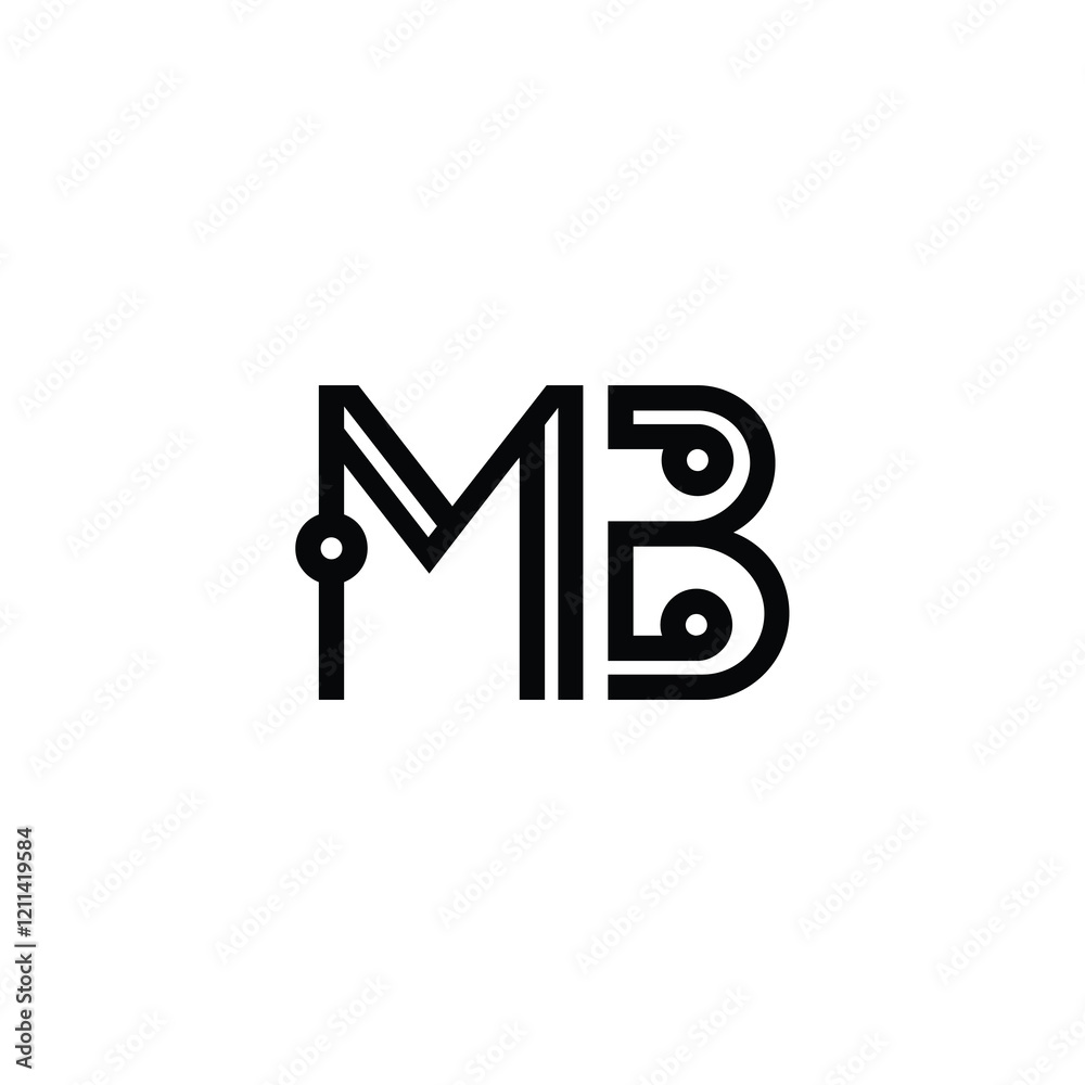 MB monogram logo design letter text name symbol monochrome logotype alphabet character simple logo MB monogram logo design letter text name symbol monochrome logotype alphabet character simple logo