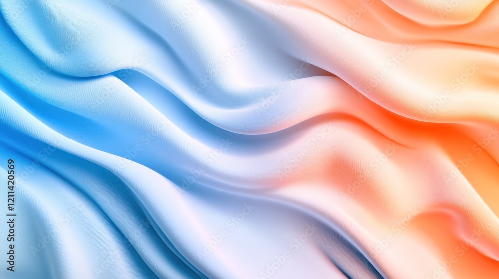 Obraz premium Abstract Blue and Orange Gradient Waves