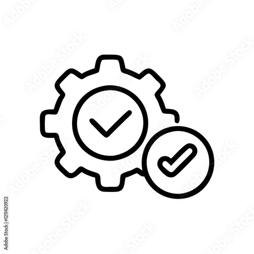 checkmark with a gear icon design