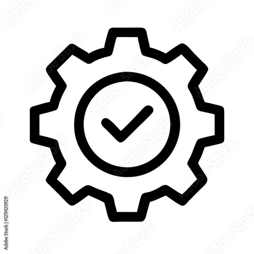 checkmark with a gear icon design