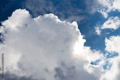 Fototapeta Naklejka Na Ścianę i Meble -  Beautiful sky with clouds in the mountains before the rain.