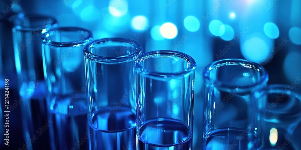 Test Tubes in a Science Lab on a Dark Background Test Tubes in a Science Lab on a Dark Background