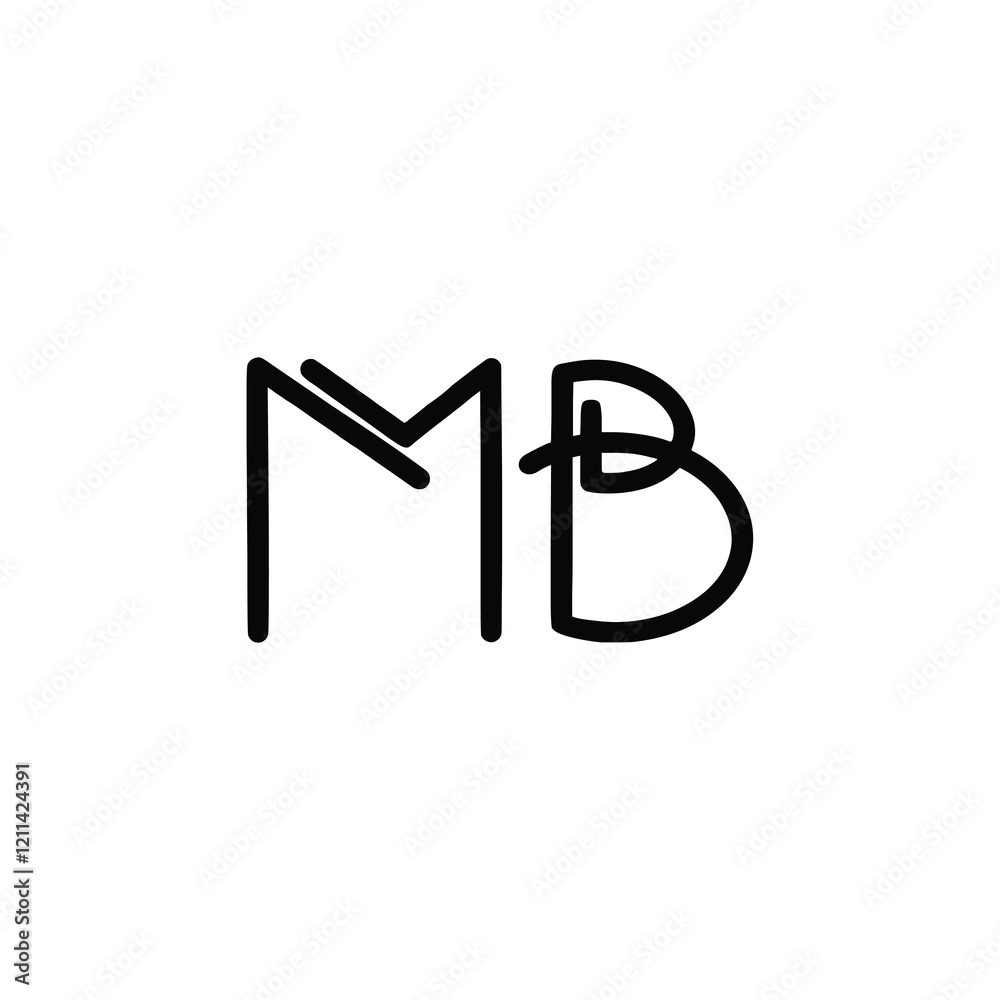 MB monogram logo design letter text name symbol monochrome logotype alphabet character simple logo MB monogram logo design letter text name symbol monochrome logotype alphabet character simple logo