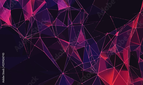 Abstract Geometric Plexus Mesh BG with Vibrant Colors in Minimalist Style for Tech Design