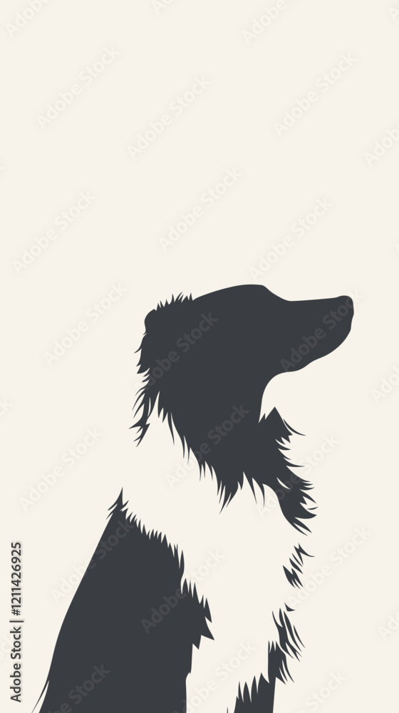 Elegant Border Collie Silhouette Vector Art for Animal Lovers and Design Projects Elegant Border Collie Silhouette Vector Art for Animal Lovers and Design Projects