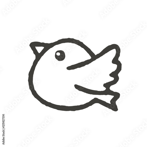 可愛い小鳥のシンプルイラスト - 子供向けやさしいキャラクターデザイン