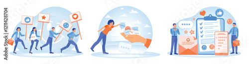 Customer feedback and satisfaction concept in modern digital communication.