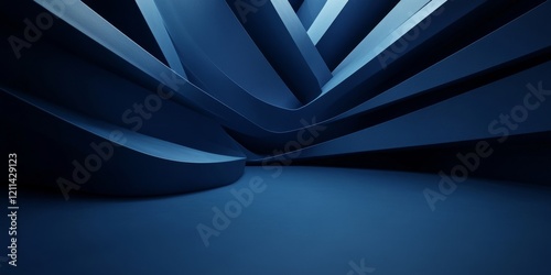 Abstract futuristic - technology with polygonal shapes on dark blue background. Design digital technology concept. 3d illustration., Generative AI