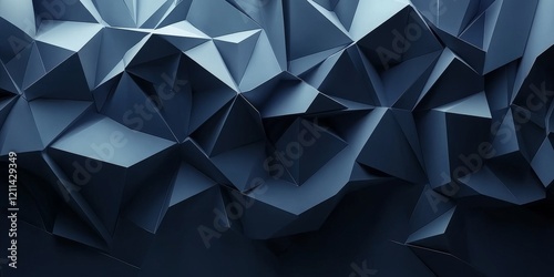 Abstract futuristic - technology with polygonal shapes on dark blue background. Design digital technology concept. 3d illustration., Generative AI