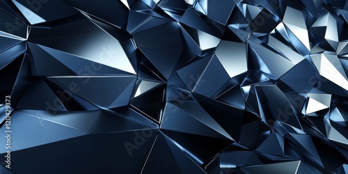 Abstract futuristic - technology with polygonal shapes on dark blue background. Design digital technology concept. 3d illustration., Generative AI
