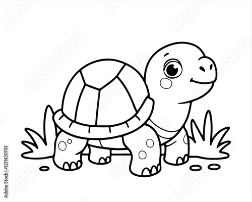 Coloring pages for kids of a turtle