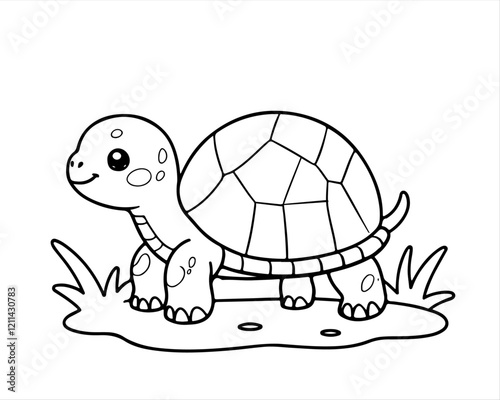 Coloring pages for kids of a turtle