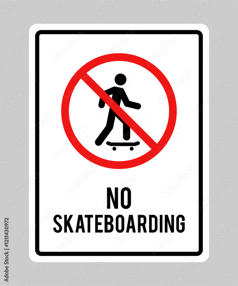 Isolated Vector No Skateboarding Sign Isolated Vector No Skateboarding Sign