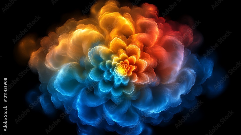 Fototapeta premium Abstract Colorful Flower Digital Art Creation