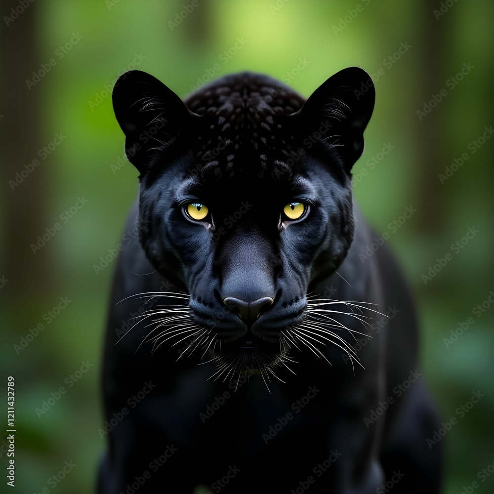 Black Leopard in its Natural Habitat: Wild Elegance Black Leopard in its Natural Habitat: Wild Elegance